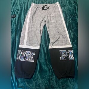 PINK Victoria's Secret Gray and Black Joggers